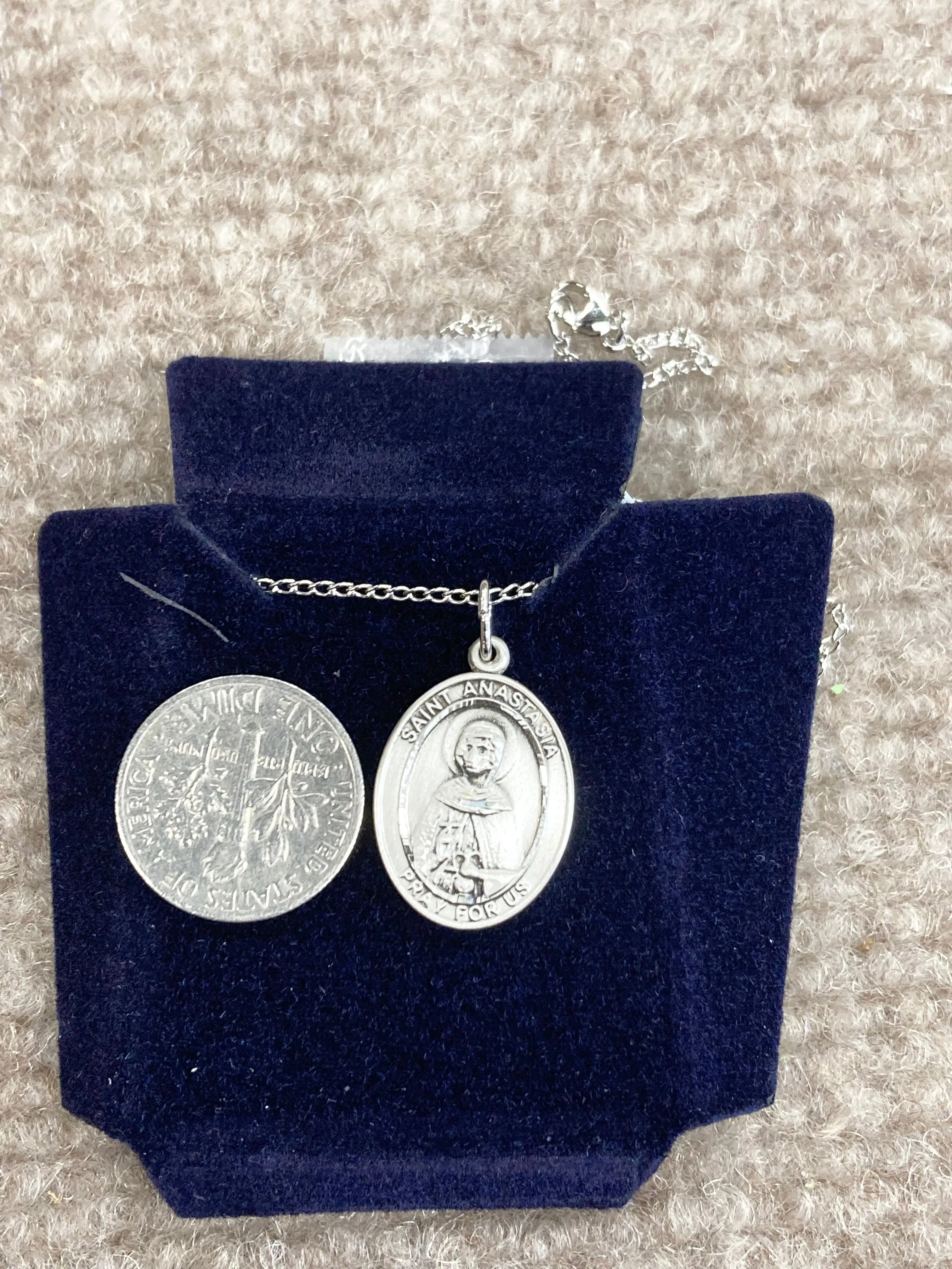 Saint Anastasia Silver Pendant And Chain Religious