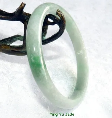 Sale-Imperial Green Veins Vintage Old Mine Lao Pit Burmese Jadeite Bangle 59mm (BB2662)