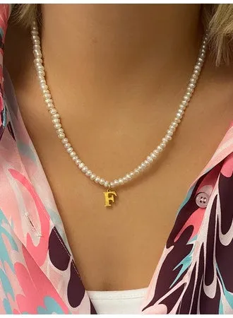 SEA ME Initial Pearl Necklace