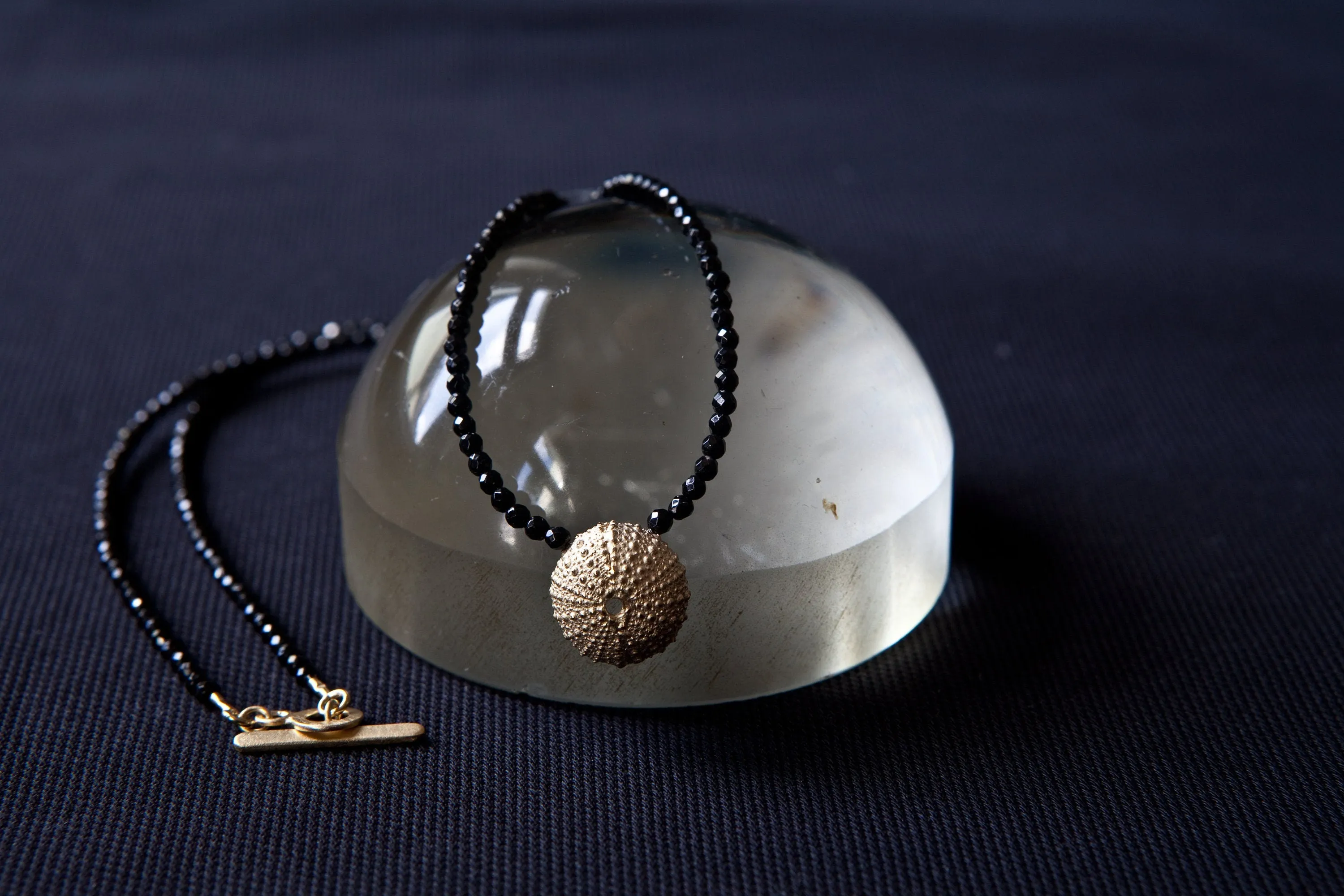 Sea Urchin Necklace with Onyx Stones