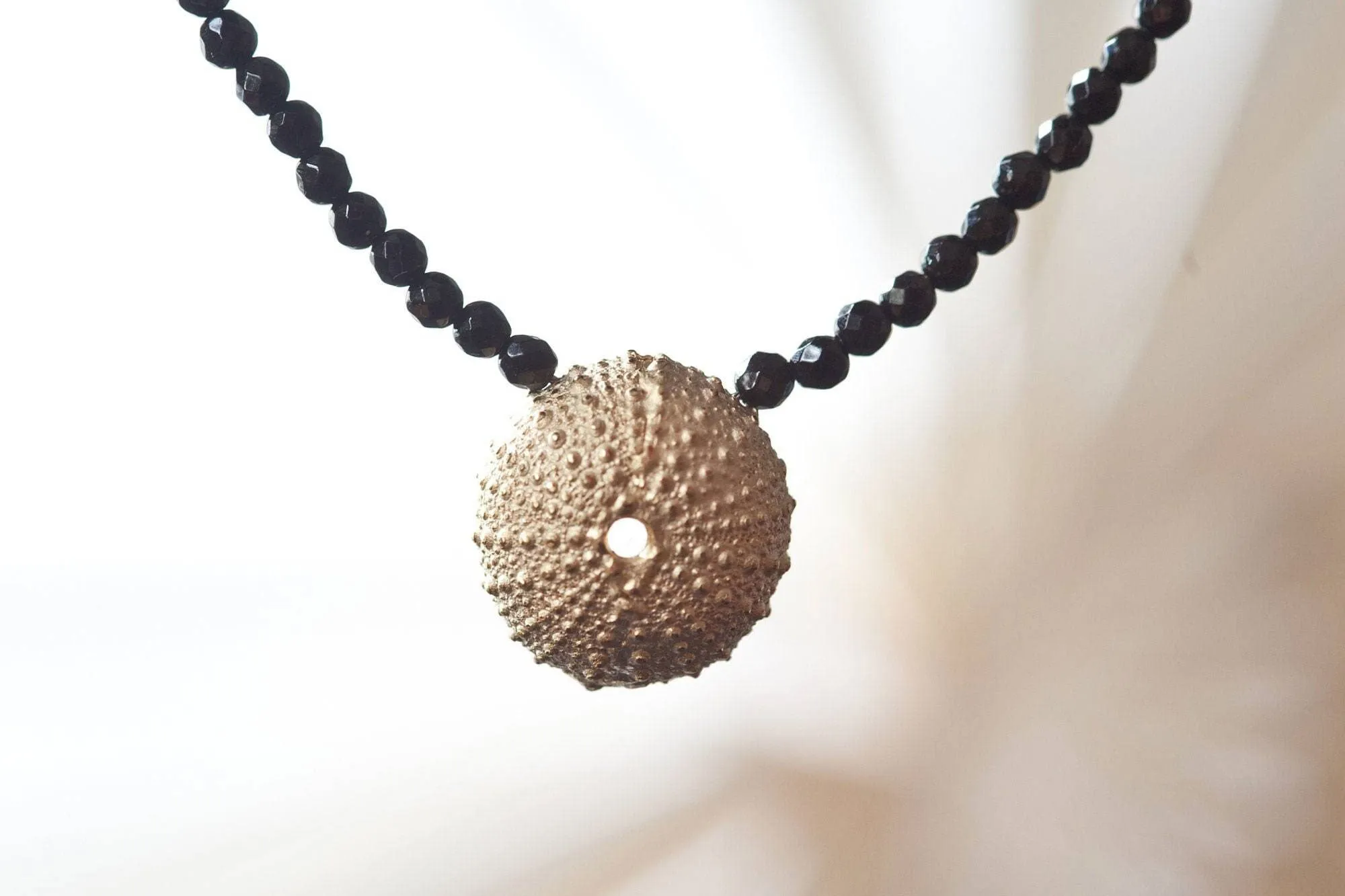 Sea Urchin Necklace with Onyx Stones