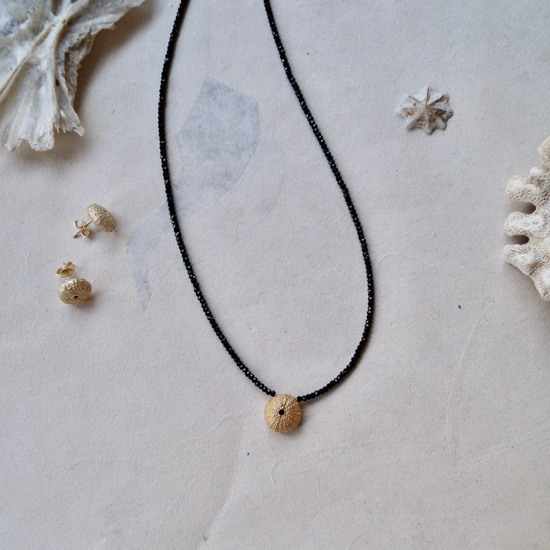 Sea Urchin Necklace with Onyx Stones