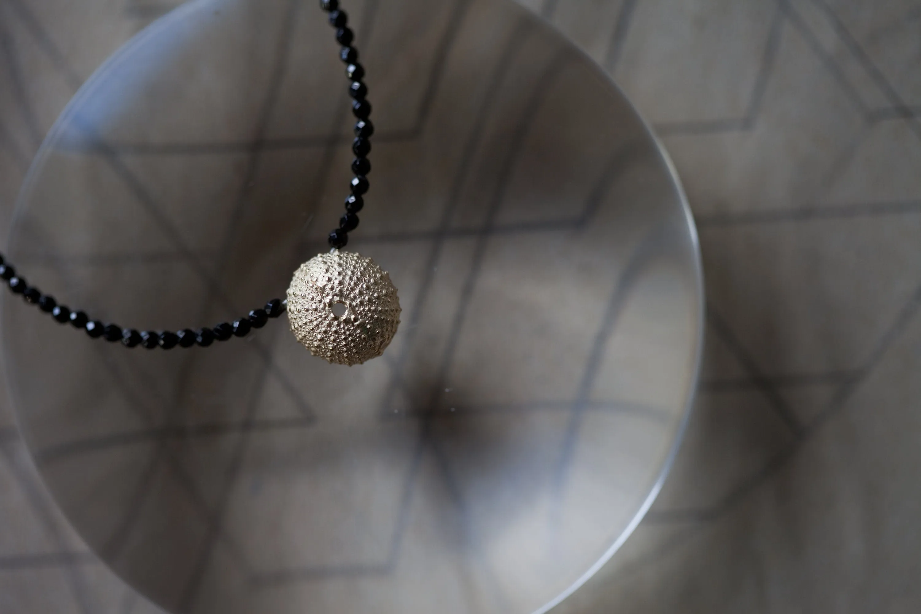 Sea Urchin Necklace with Onyx Stones