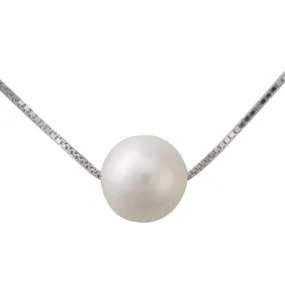 Signature floating pearl necklace- Sterling