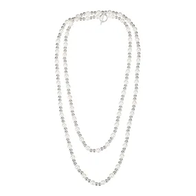 Silver Adorned Pearl Beaded Necklace