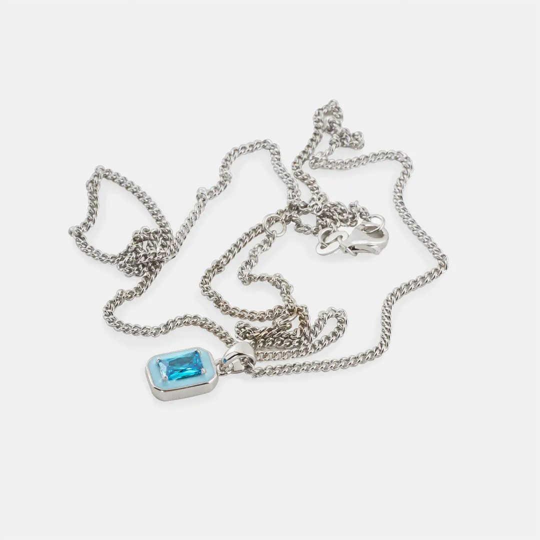 Silver Blue Blush Necklace - Limited Edition