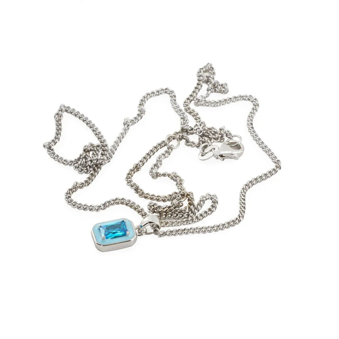 Silver Blue Blush Necklace - Limited Edition