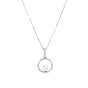 Silver Confetti Pearl & Diamond Necklace