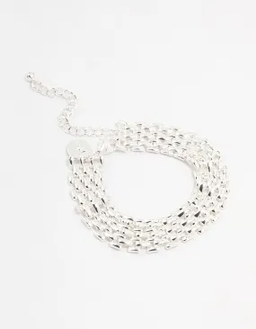 Silver Plated Thin Link Chain Bracelet