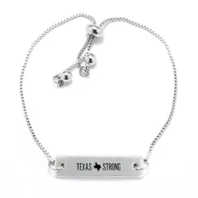 Silver Texas Strong Adjustable Bar Bracelet