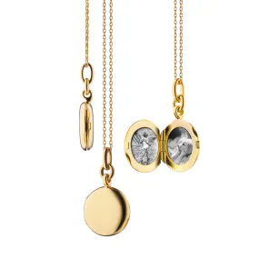 Slim Round "Nan" Gold Locket Necklace