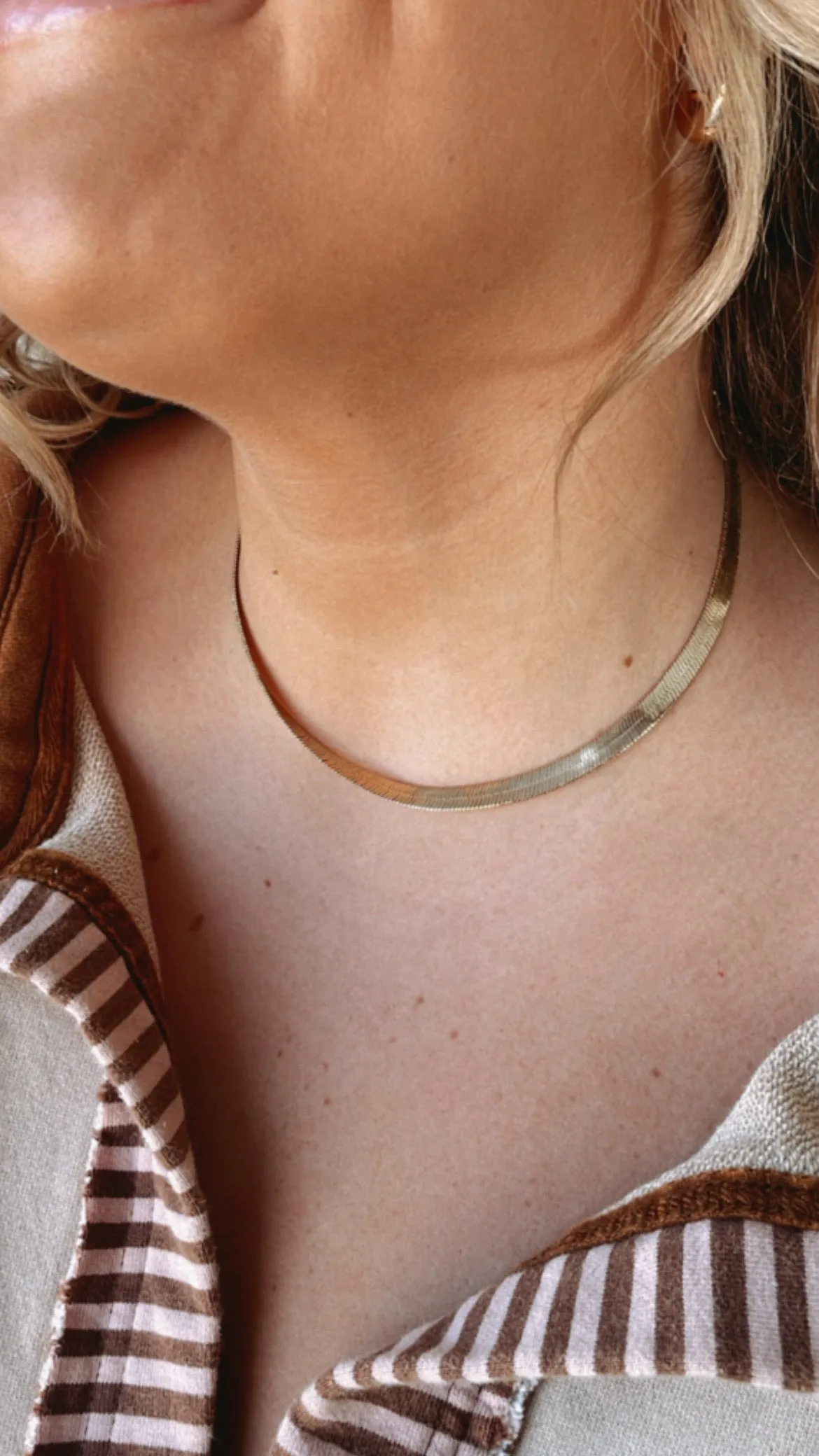 Snake Chain Choker Necklace, Gold