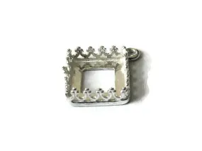 Square Crown Bezel Pendant Blank | Gallery Setting 10 mm