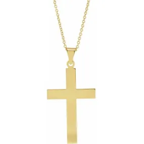 Sterling Silver 39x25 mm Cross Pendant