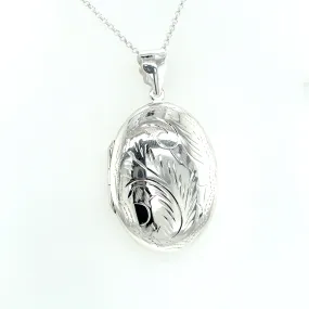 Sterling Silver Large Oval Detailed Locket