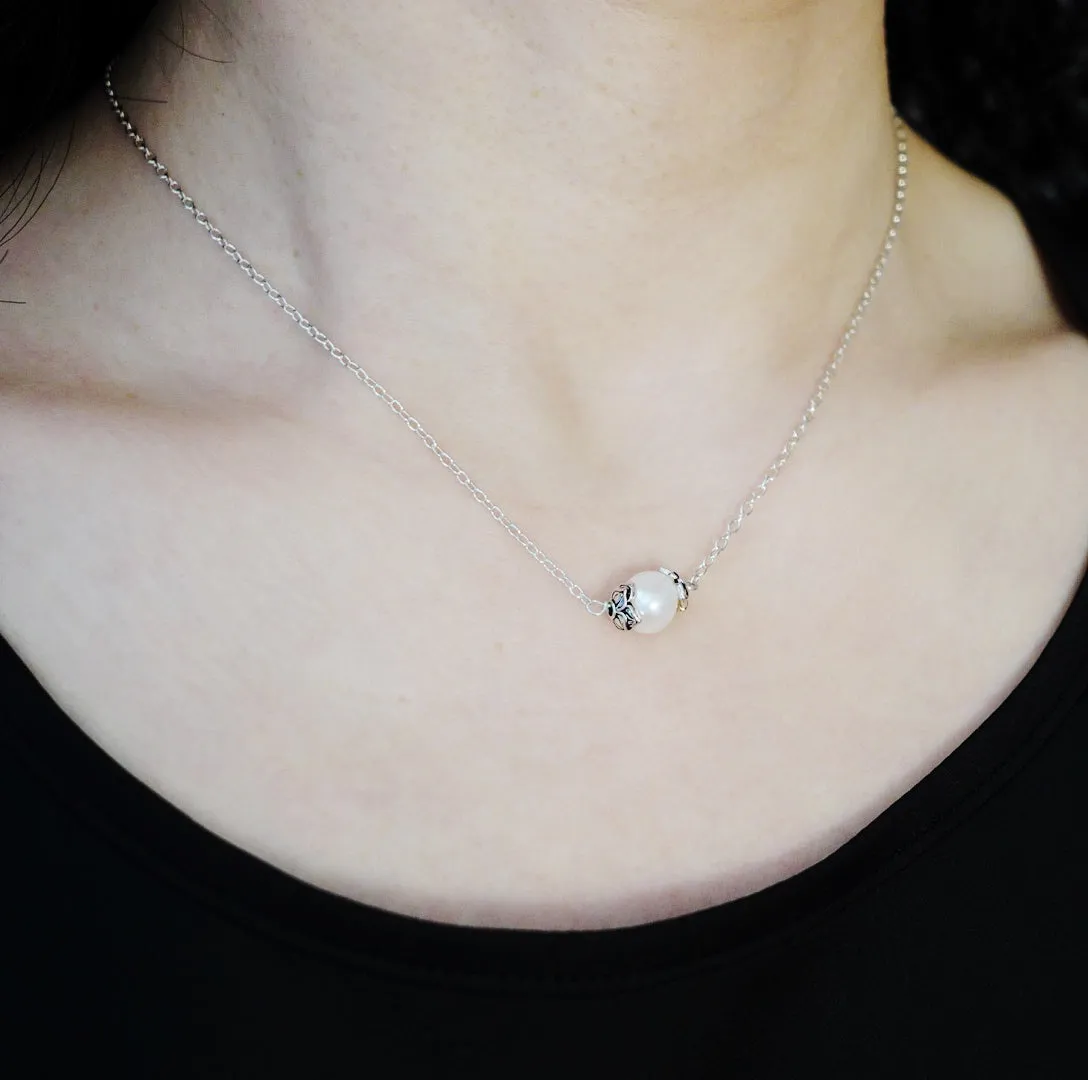 Sterling Silver Pearl Necklace