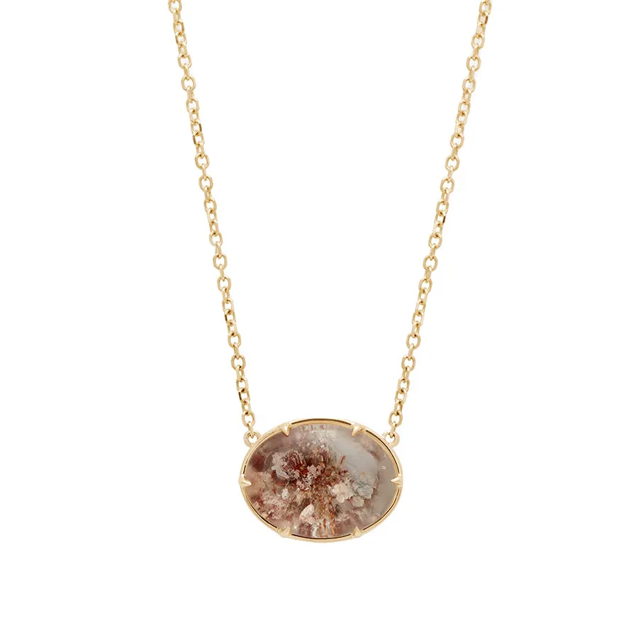 Terra Firma Cabochon Necklace - Yellow Gold & Oval Quartz