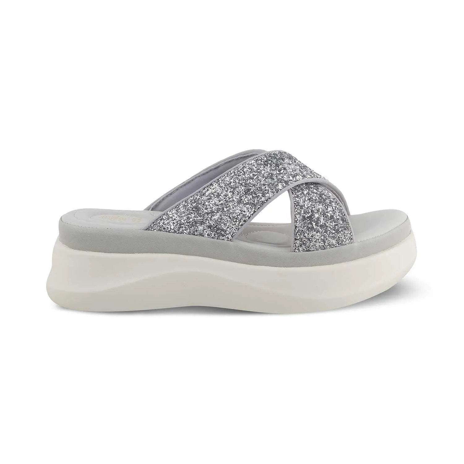 The Tolon Silver Women's Dress Wedge Sandals Tresmode