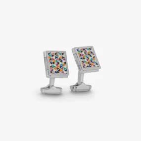 THOMPSON Journal cufflinks with multi enamel