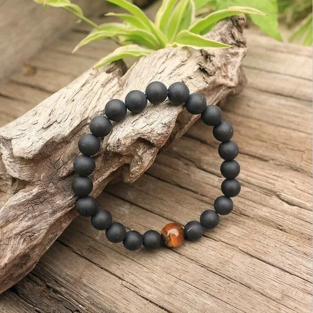 Tigers Eye & Black Onyx Bracelet/Necklace/Mala Set