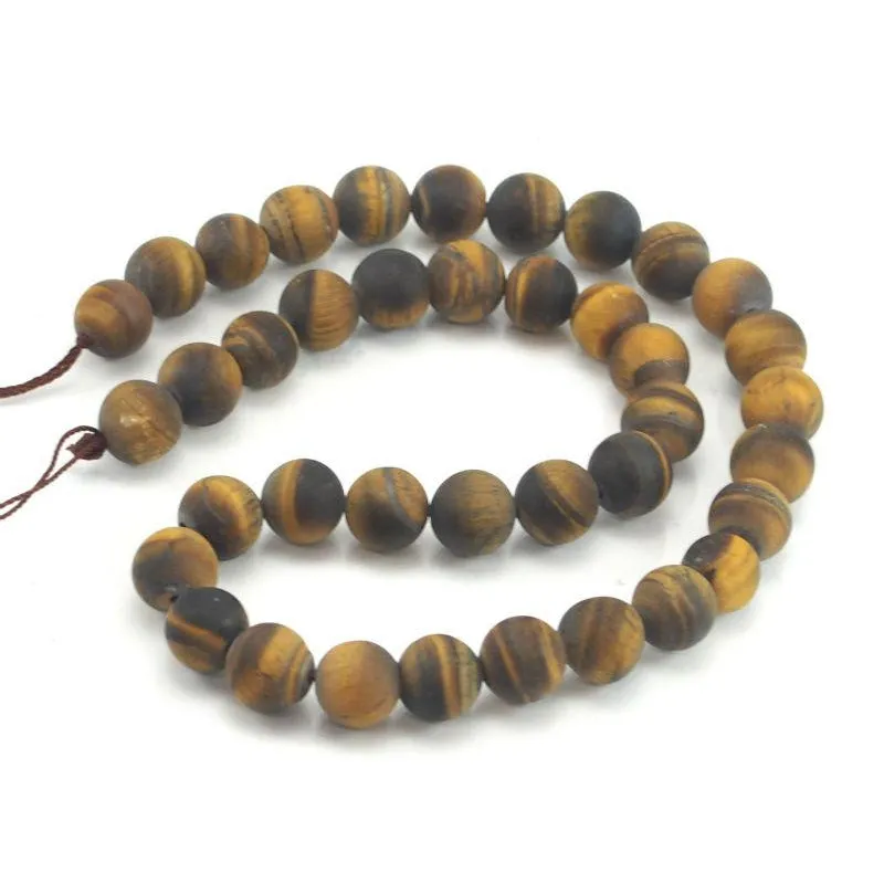 Tiger's Eye Matte Rounds 10mm Bead Strand