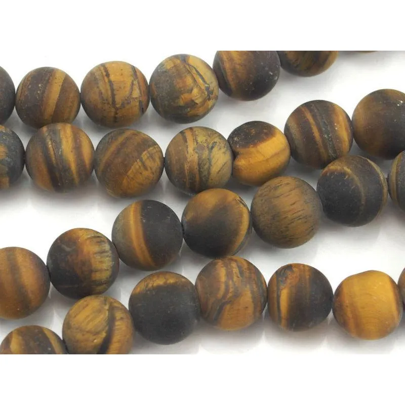 Tiger's Eye Matte Rounds 10mm Bead Strand