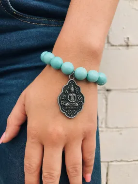 Various Gemstone Bracelet // Buddha Charm