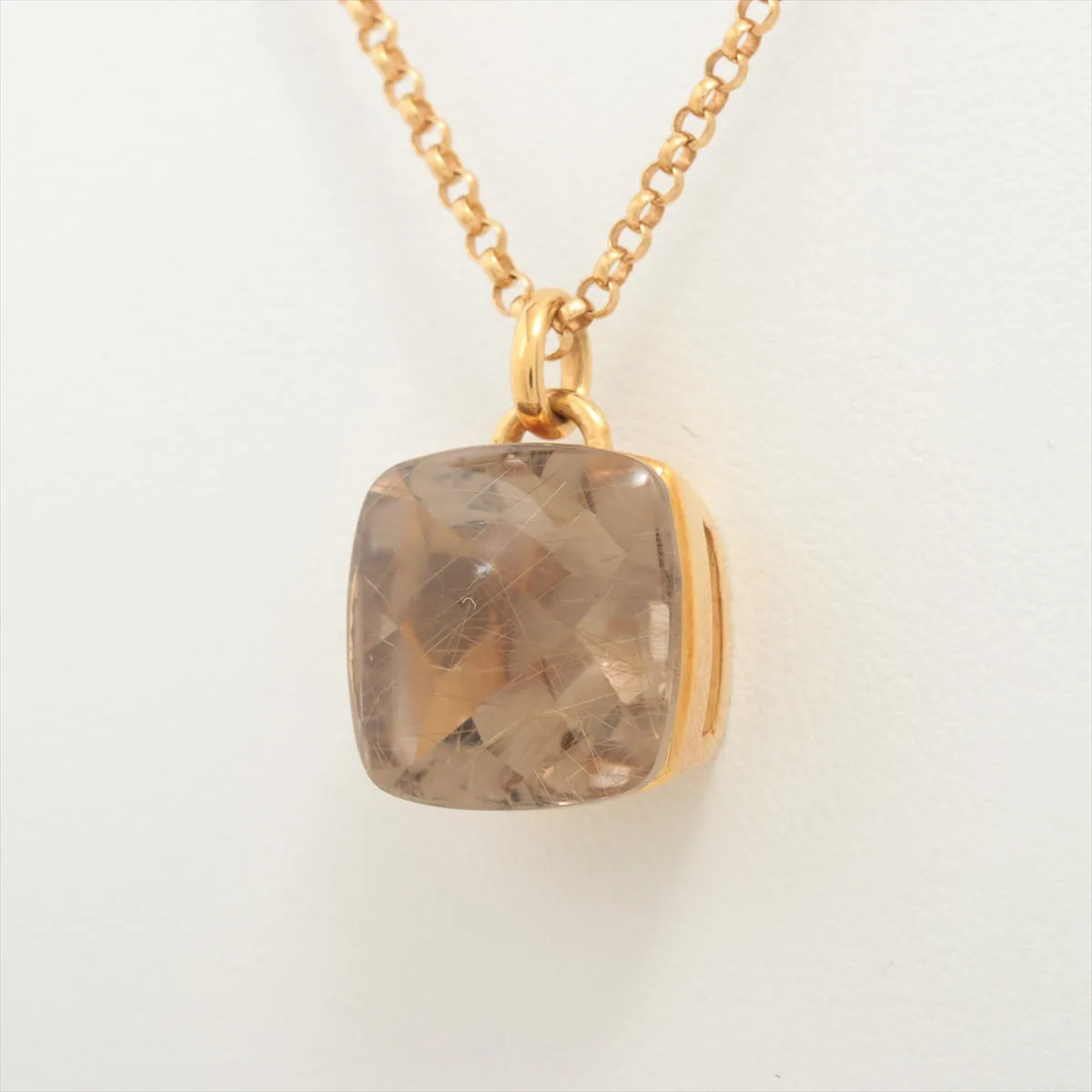 Vendome Aoyama Rutile Quartz Pendant Necklace Yellow Gold