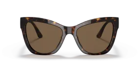 Versace Cat Eye Non-Polarized Sunglasses - Havana/Dark Brown