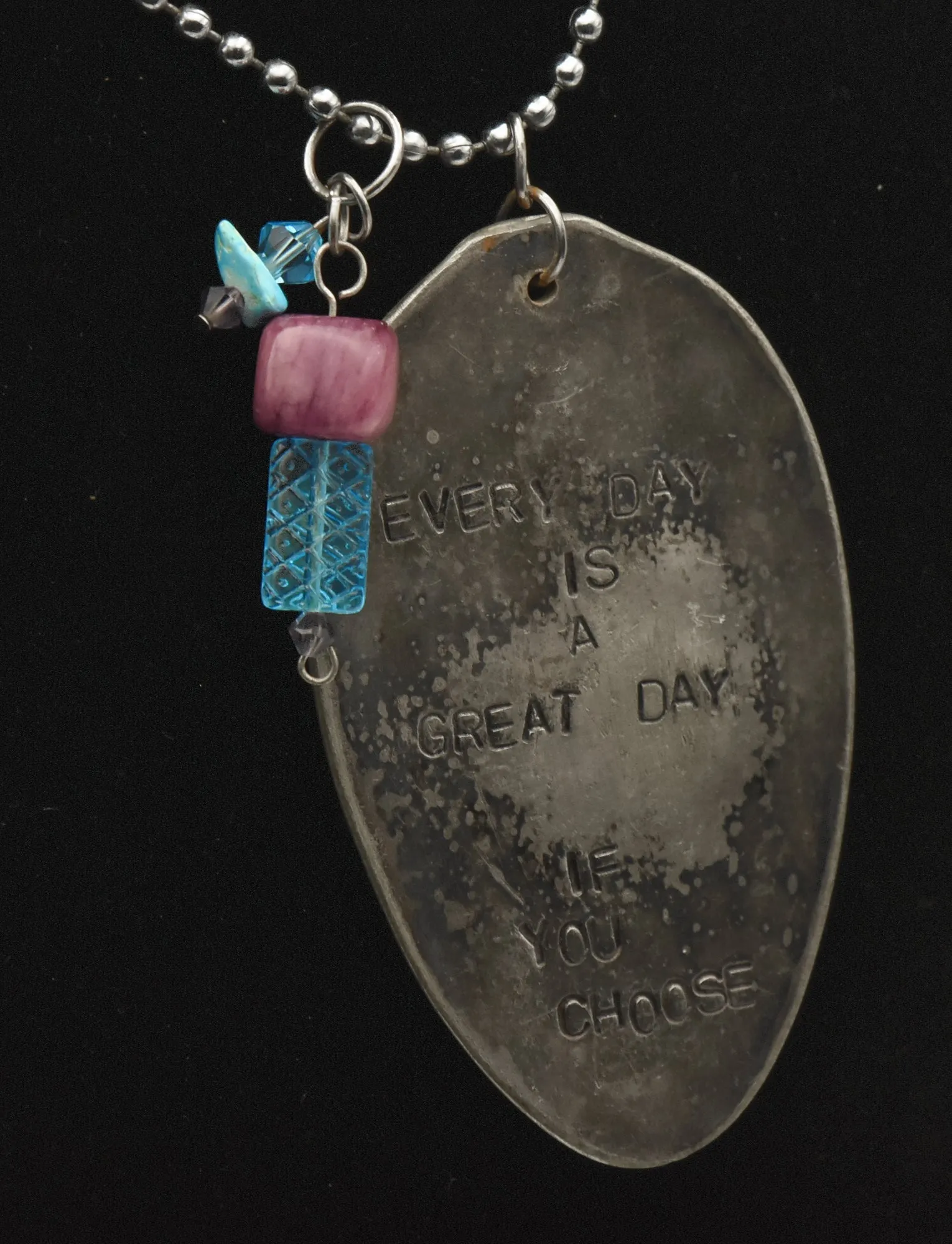 Vintage "Every Day is a Great Day" Pendant Chain Necklace - 26"