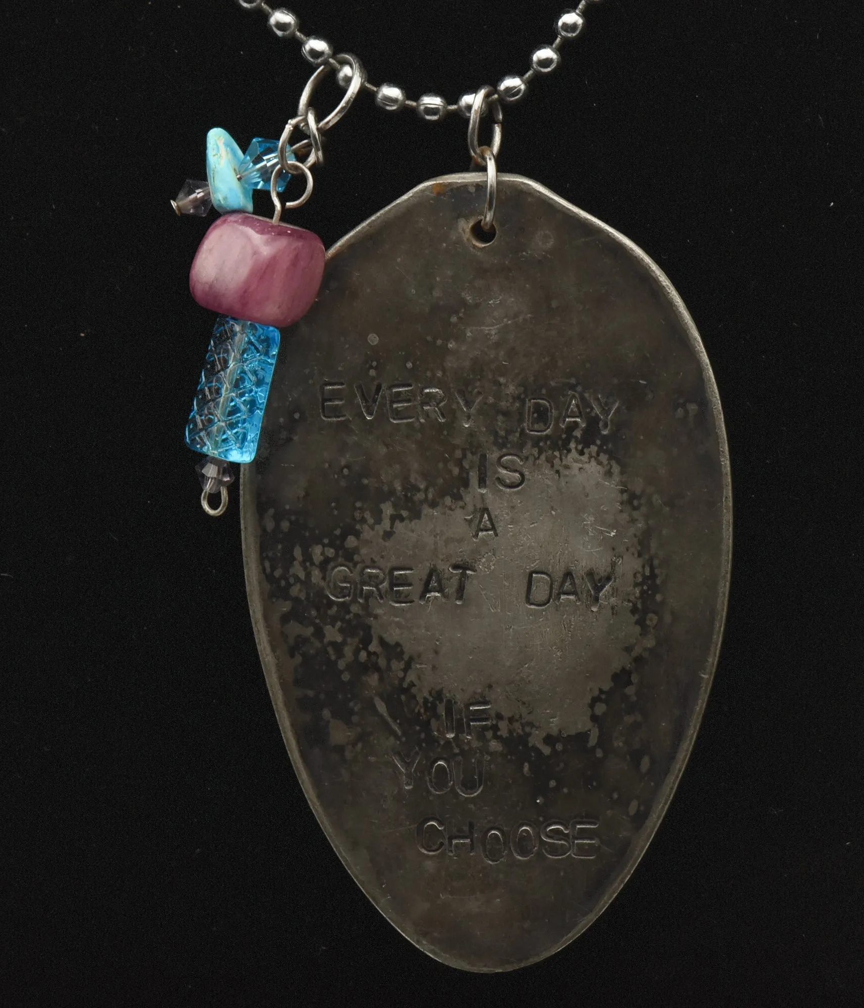 Vintage "Every Day is a Great Day" Pendant Chain Necklace - 26"