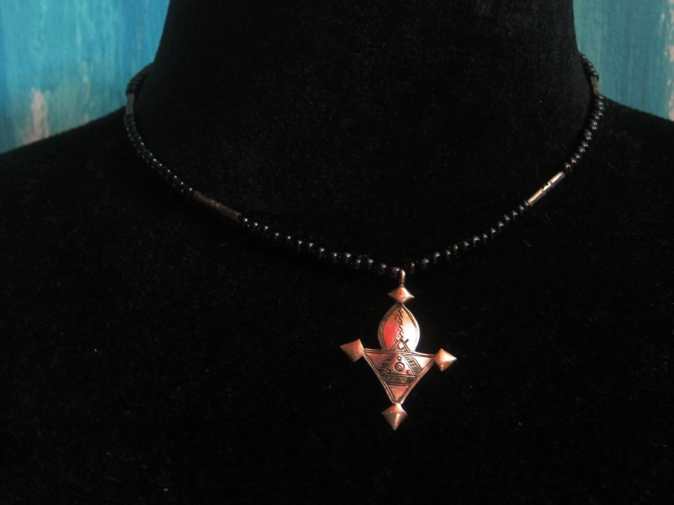 Vintage Tuareg Silver Necklace with Southern Cross Signed