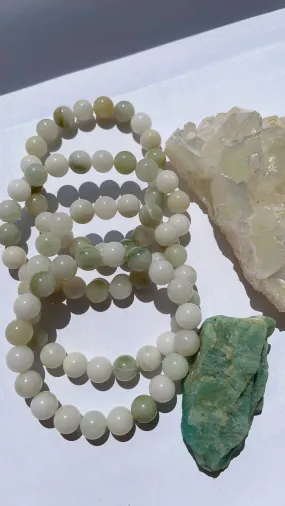 White & Green Jade Bracelet