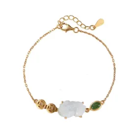 White Jade Pixiu Lucky Bracelet