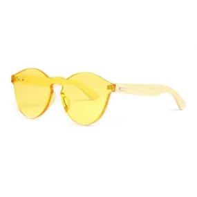 Women's Handmade Yellow Color  Bamboo Sunglasses