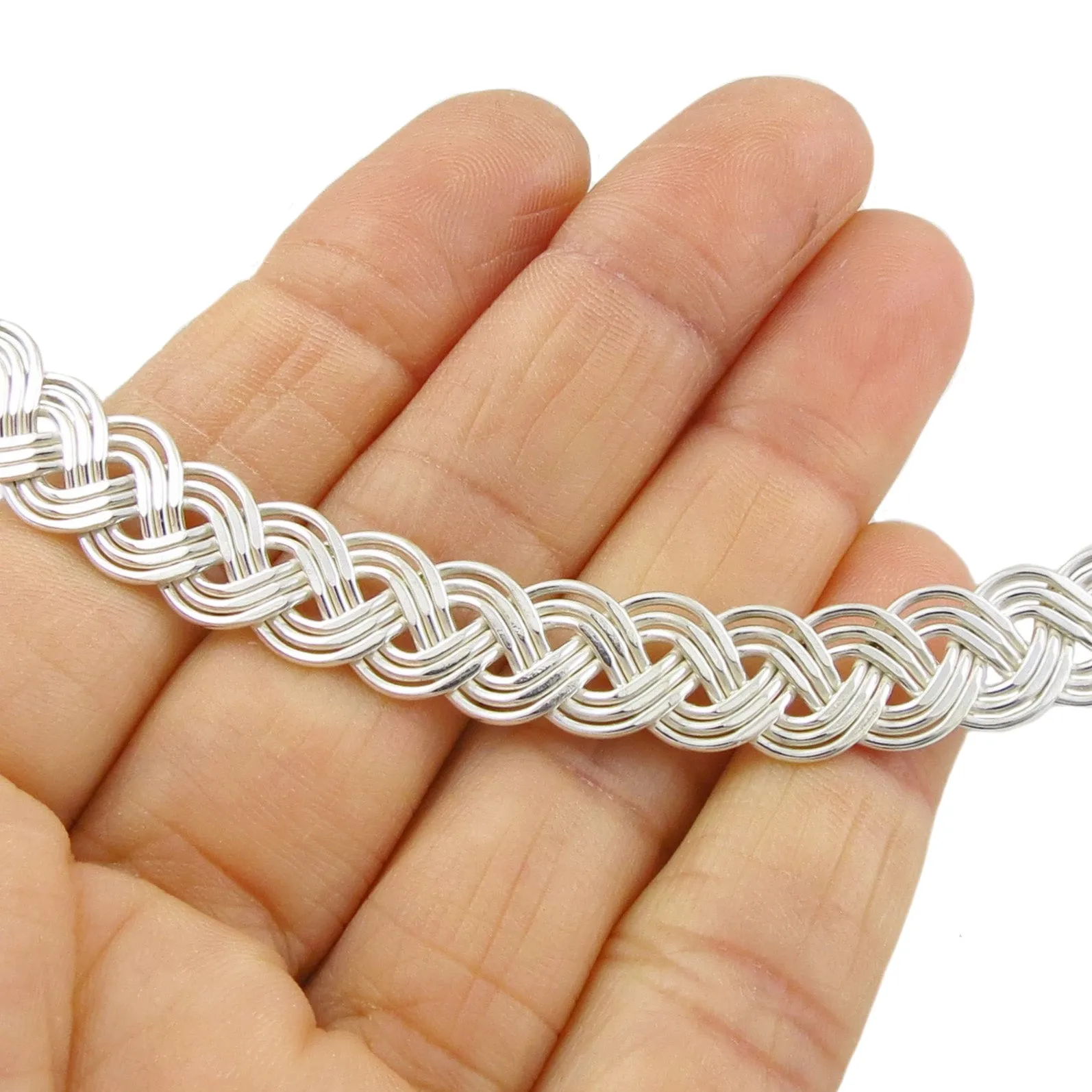 Woven Torc Sterling Silver Choker Necklace