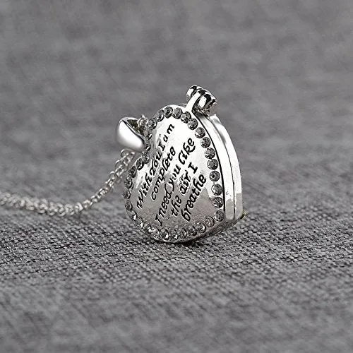 YELLOW CHIMES Love Message Heart Crystal Locket Pendant for Girls and Women