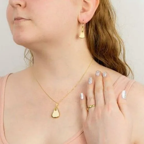 Yellow Gold Plated Sensory Organic Pendant (P5090)