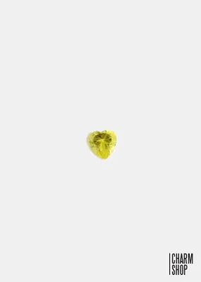 Yellow Heart Locket Charm (2 Stones)